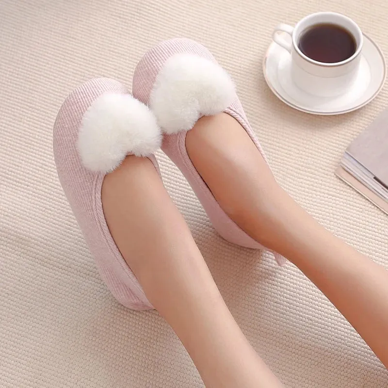 Women's Puff Heart Slippers