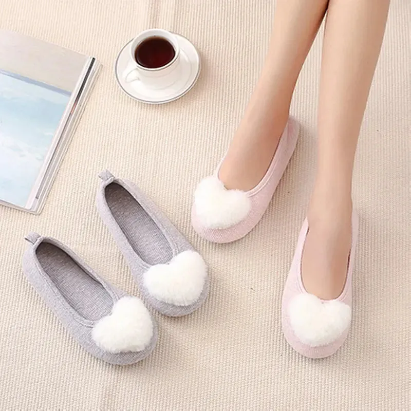 Women's Puff Heart Slippers