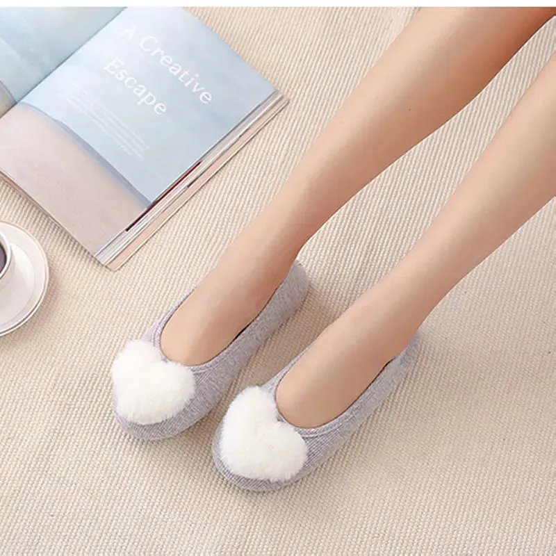 Women's Puff Heart Slippers