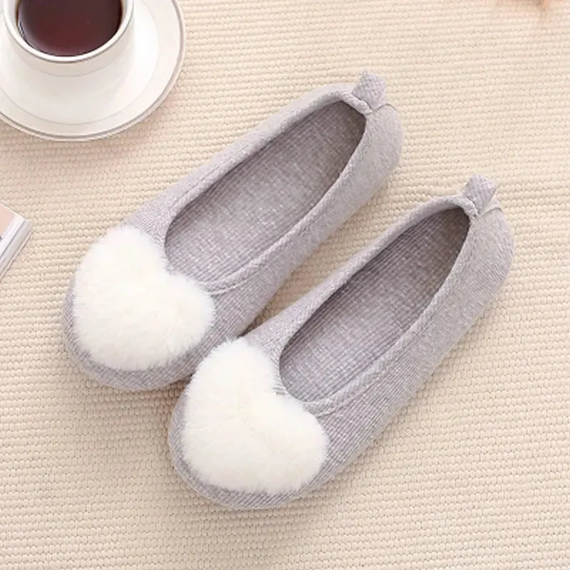 Women's Puff Heart Slippers