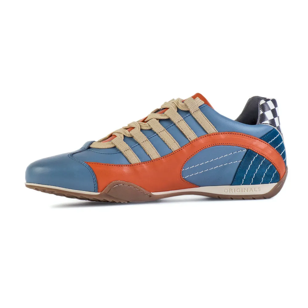 Women's Racing Sneaker in Blue and Orange