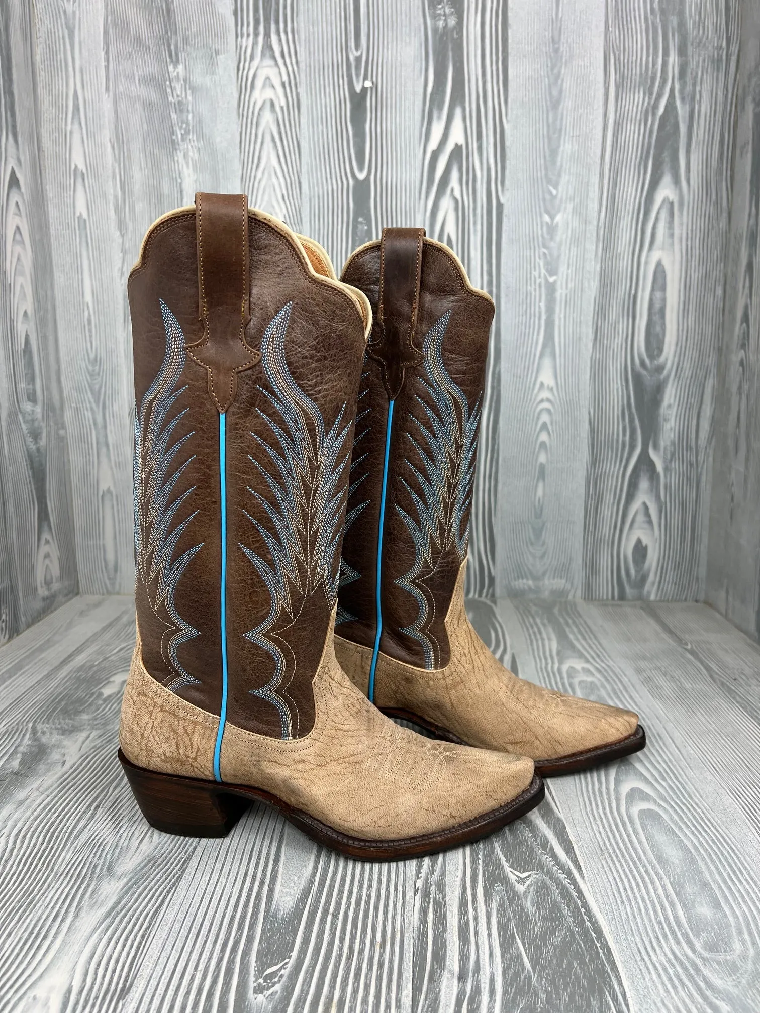 Women's Rios of Mercedes Clay Washed Goat with 14" Brown Distressed Avatar Tops