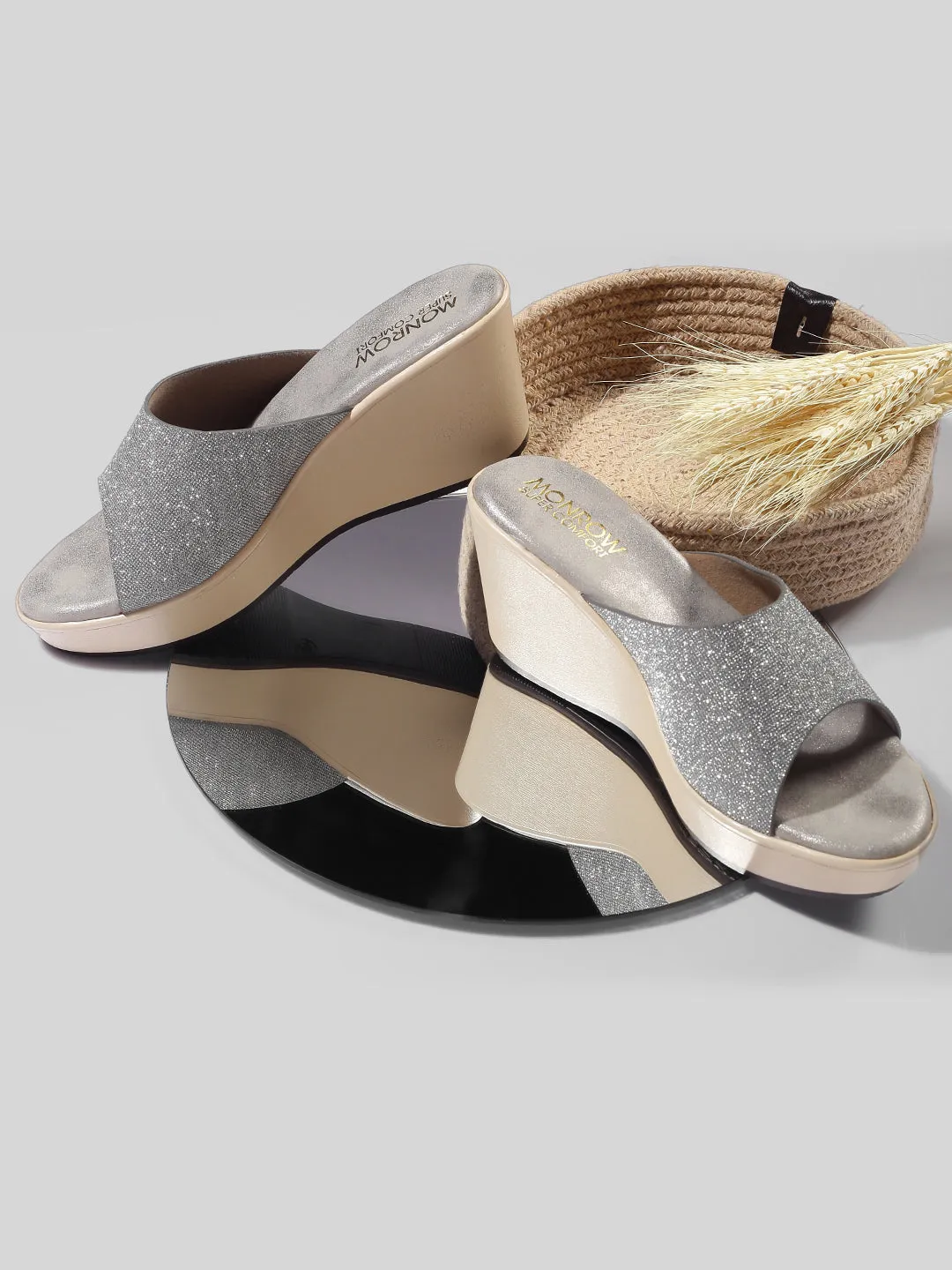 Zara Gun Metal Wedge Heels
