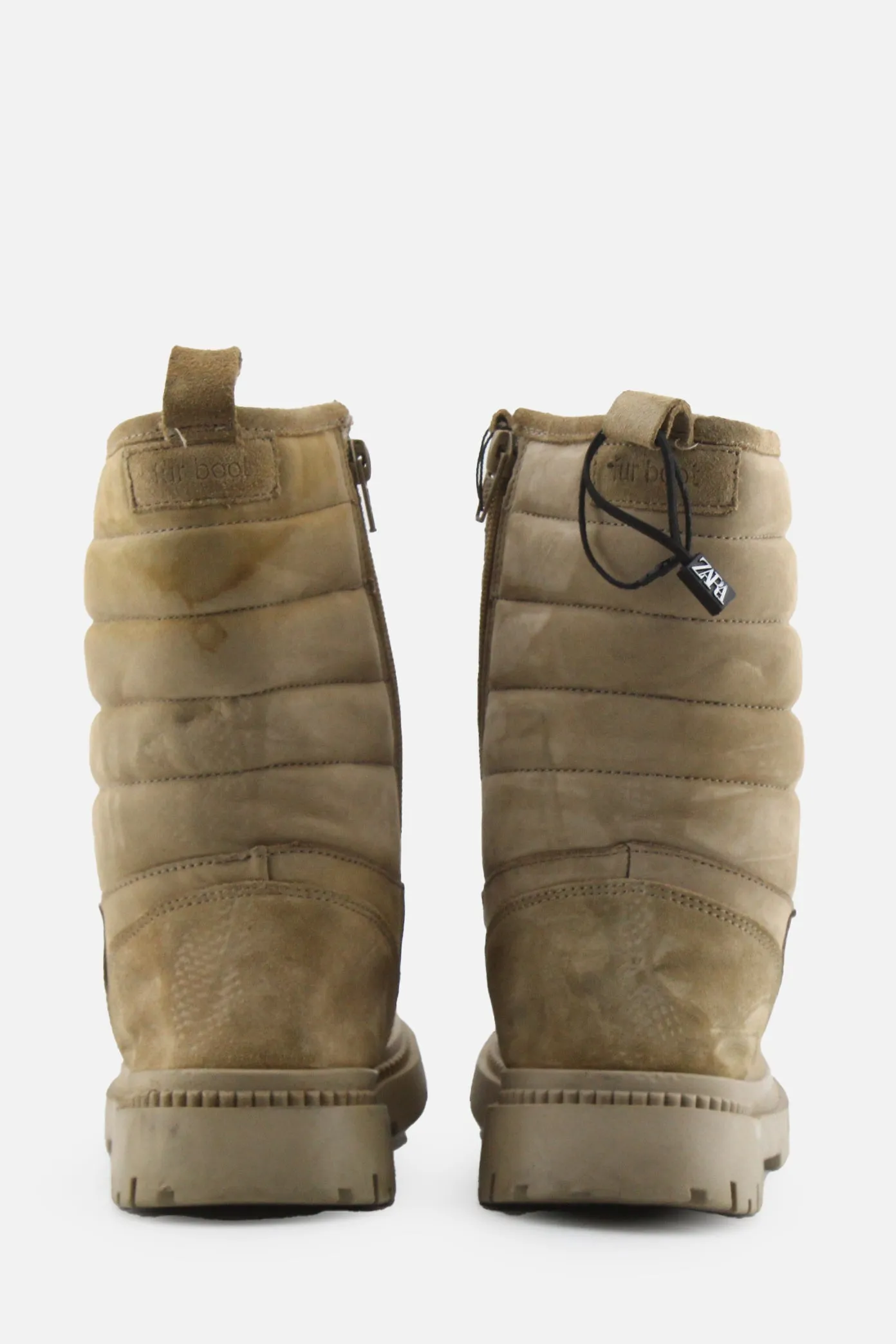 Zara Zipper Snow Ankle Boots | Suede