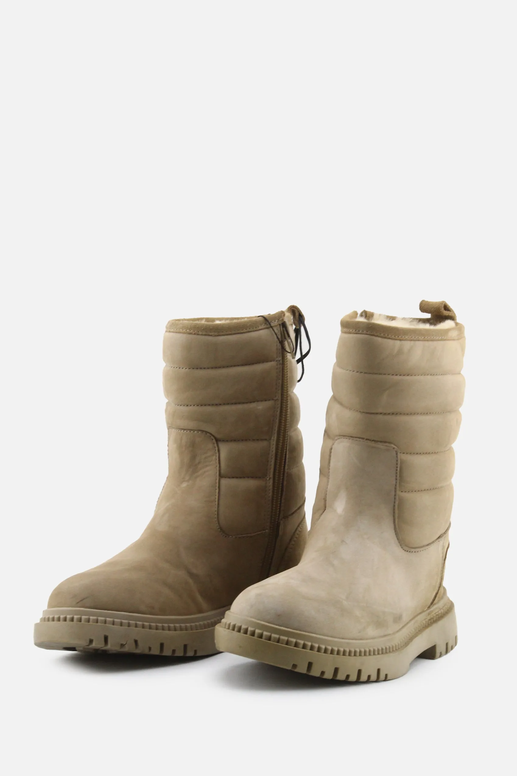 Zara Zipper Snow Ankle Boots | Suede